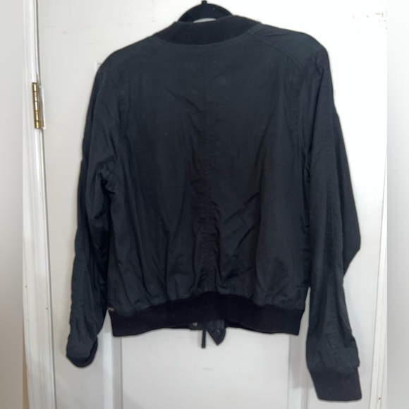 Hollister Women’s Black Zipper Bomber Jacket — L - Picture 5 of 5